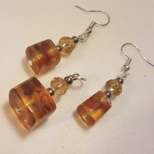  Art deco Borostyán és kristály szett ékszer szett