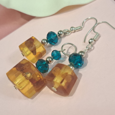  Art deco Borostyán és kristály szett /55/ ékszer szett