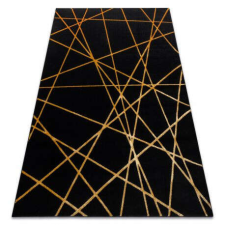 Art Modern GLOSS szőnyeg 406C 86 elegáns, glamour, art deco, geometriai fekete / arany 80x150 cm lakástextília