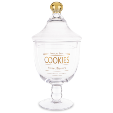 Art-Pol Szklany Pojemnik Dekoracyjny szkło złoty, przeźroczysty 30x14x14cm konyhai eszköz