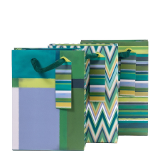 Artebene GmbH Artebene ajándéktasak (18x25x8 cm) zöld-kék cikk-cakk mintás (4) ajándéktasak