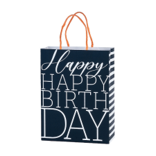 Artebene GmbH Artebene ajándéktasak (24x21x10 cm ) Pure, sötétkék-fehér, Happy Birthday (4) ajándéktasak