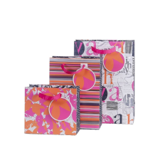 Artebene GmbH (KP) Artebene ajándéktasak (18x25x8 cm) narancs-pink csíkos (5) ajándéktasak