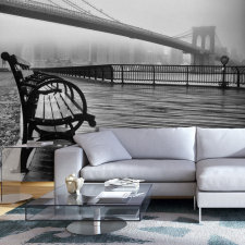 Artgeist Fotótapéta - A Foggy Day on the Brooklyn Bridge 100x70 tapéta, díszléc és más dekoráció