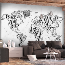 Artgeist Fotótapéta - Retro Continents (Grey) 250x175 tapéta, díszléc és más dekoráció