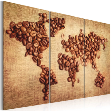 Artgeist Kép - Kávé a világ minden tájáról - triptichon térkép