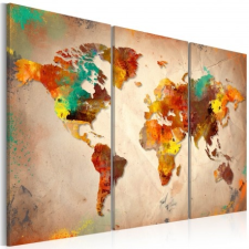 Artgeist Kép - Painted World - triptych térkép