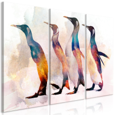 Artgeist Kép - Penguin Wandering (3 Parts) 90x60 grafika, keretezett kép