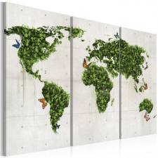 Artgeist Kép - Zöld föld a pillangók - triptych grafika, keretezett kép