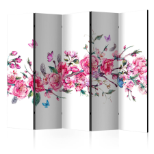 Artgeist Paraván - Flowers and Butterflies II [Room Dividers] - 5 részes 225x172 bútor