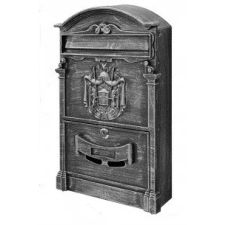  ARTHUR Öntött Postaláda &quot;XL&quot;, Címeres, Antik-Ezüst postaláda
