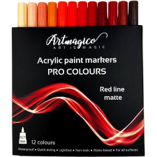 Artmagico Pro Red Line Akrillfesték filctoll, piros árnyalatok, 12 db filctoll, marker