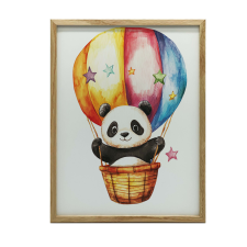 ARUKOS PANDA KOSÁRBAN KERET NÉLKÜLI FALI PLAKÁT 70X100 CM MATT grafika, keretezett kép