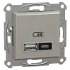  ASFORA bronz Dupla USB töltő, A+C, 21W EPH2700569 Schneider