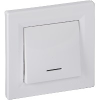 Asfora egypólusú nyomó (N101), fehér BURKOLATTAL, KERETTEL, süllyesztett, piros jelzőfénnyel 10A 250V ( Schneider electric EPH1600121)