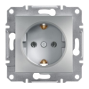 ASFORA FÖLDELT CSATLAKOZÓALJZAT (DUGALJ), 2P+F, aluminium burkolattal, keret nélkül, SÜLLYESZTETT, 16A 250V ( Schneider Electric EPH2900161)