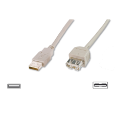 Assmann AK-300202-018-E USB-A (apa - anya) kábel 1.8m - Fehér kábel és adapter