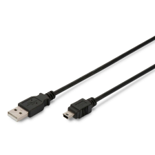 Assmann Digitus 1m USB 2.0 USB kábel USB A Mini-USB B Fekete kábel és adapter