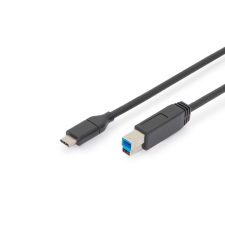 Assmann Digitus AK-300149-010-S USB-C - USB-B összekötő kábel 1m - Fekete (AK-300149-010-S) kábel és adapter