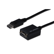 Assmann DisplayPort v1.2 - VGA Adapter Fekete kábel és adapter
