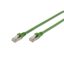 Assmann DK-1644-A-PUR-010 S/FTP CAT6a Patch kábel 1m Zöld kábel és adapter