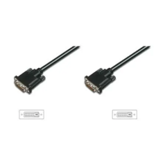 Assmann DVI-D (24+1) - DVI-D (24+1) Csatlakozókábel Fekete 0,5m kábel és adapter