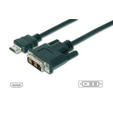 Assmann HDMI M - DVI-D (18+1) M Adapterkábel Fekete 2m kábel és adapter