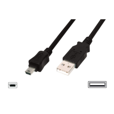 Assmann USB A --> mini USB összekötő kábel 3m (AK-300130-030-S) kábel és adapter