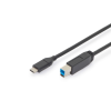 Assmann usb type-c connection cable, type c to b 1,8m black ak-300149-018-s