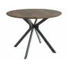  Aster Vintage Kerek Étkezőasztal MDF Dió-Fekete Industrial