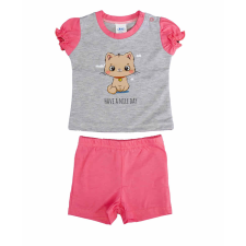 Asti 2 részes kislány nyári szett Cicás mintával babaruha szett