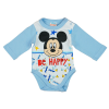 Asti Disney Mickey "Be happy" hosszú ujjú baba body fehér-kék 50