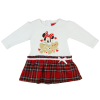 Asti Disney Minnie alul kockás, hosszú ujjú lányka ruha fehér masnis