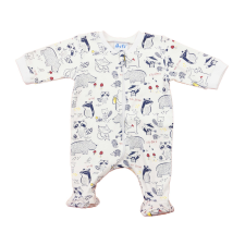 Asti Hosszú ujjú baba rugdalózó Mosómedve mintával rugdalózó