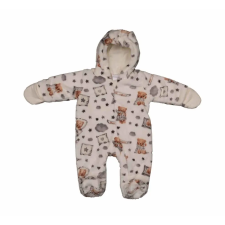 Asti Kapucnis bélelt wellsoft baba overál Macis mintával babakabát, overál, bundazsák
