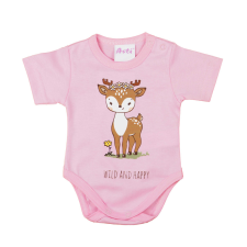 Asti Rövid ujjú baba body cuki Őzike mintával kombidressz, body