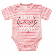 Asti Rövid ujjú dupla patentos " Anya az én igazi hősöm" feliratú baba body kombidressz, body