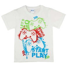 Asti Rövid ujjú fiú póló játékkonzolos mintával