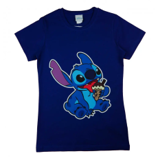 Asti Rövid ujjú lányka póló Stitch mintával