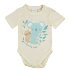 Asti Rövid ujjú vékony pamut baba body koalás mintával kombidressz, body