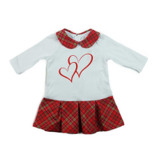 Asti Szivecskés mintával nyomott hosszú ujjú galléros baba ruha lányka ruha