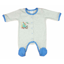 Asti Vékony, pamut, elöl patentos kisfiú rugdalózó vonatos mintával rugdalózó