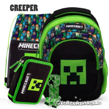  Astra Minecraft iskolatáska, hátizsák 39 cm SZETT - Creeper iskolatáska