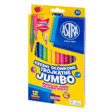 Astra Színes ceruza ASTRA jumbo hengeres hegyezővel 12 színű színes ceruza