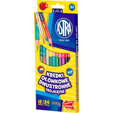 Astra Színes Ceruza Duo Háromszögletű Kétvégű Ajándék Hegyezővel 24 Színű (312113001) színes ceruza