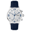  ASTRON 5506-7 férfi karóra, multifunkciós, ezüst színű nemesacél tok, kék bőrszíj, fehér számlap, keményített ásványüveg, quartz szerkezet, cseppmentes vízállóság