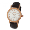  ASTRON 5524-8, mechanikus szerkezet, férfi karóra, rózsaarany színű nemesacél tok, barna bőrszíj, fehér számlap, keményített ásványüveg, 50 m (5 ATM) vízállóság