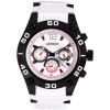 ASTRON 5541-7 férfi karóra, fekete színű nemesacél tok, fehér szilikon szíj, fehér számlap, keményített ásványüveg, chronograph quartz szerkezet, 50 m (5 ATM) vízállóság