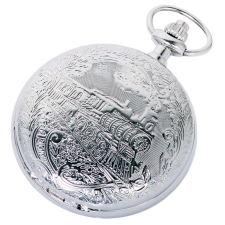 ASTRON férfi zsebóra, quartz, ezüst színű tok (vonatos), arab számos fehér számlap karóra