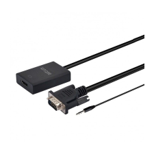 Astrum DA510 VGA + Audio - HDMI adapter fekete (aktív) audió/videó kellék, kábel és adapter